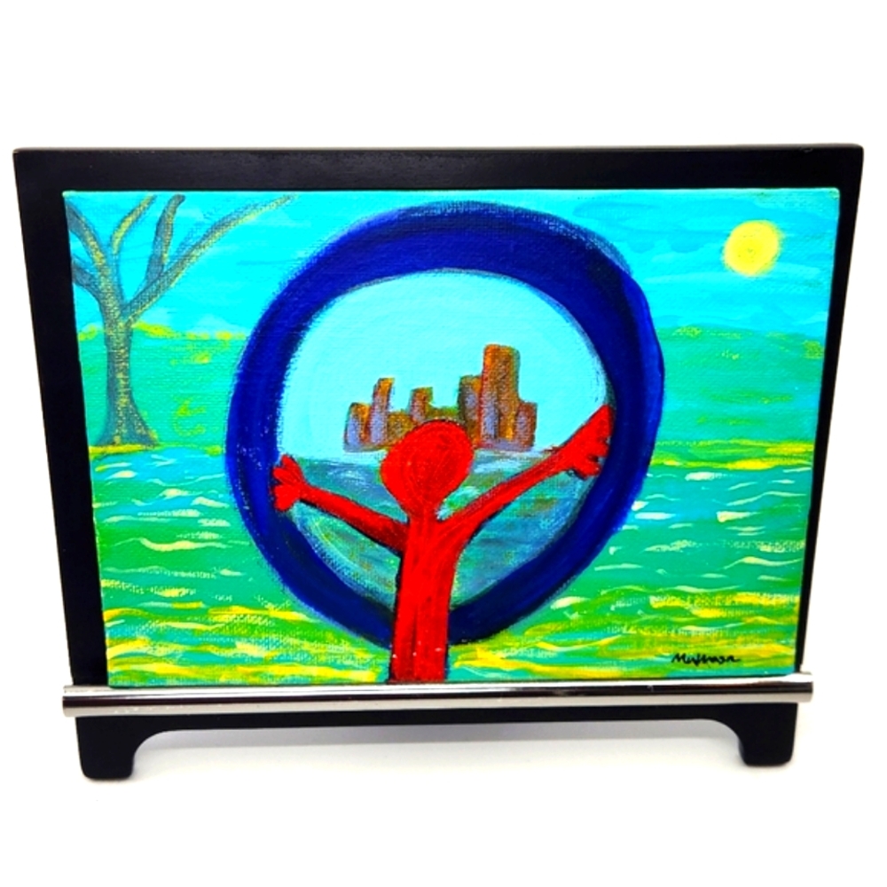 Acrylic Painting "Reaching for the Skyline" By BRD